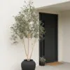 Lifelike Black Olive Tree Artificial Plant, 79 Inch Faux Greenery for Indoor or Outdoor, UV Resistant, Maintenance Free
