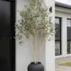 Lifelike Black Olive Tree Artificial Plant, 79 Inch Faux Greenery for Indoor or Outdoor, UV Resistant, Maintenance Free