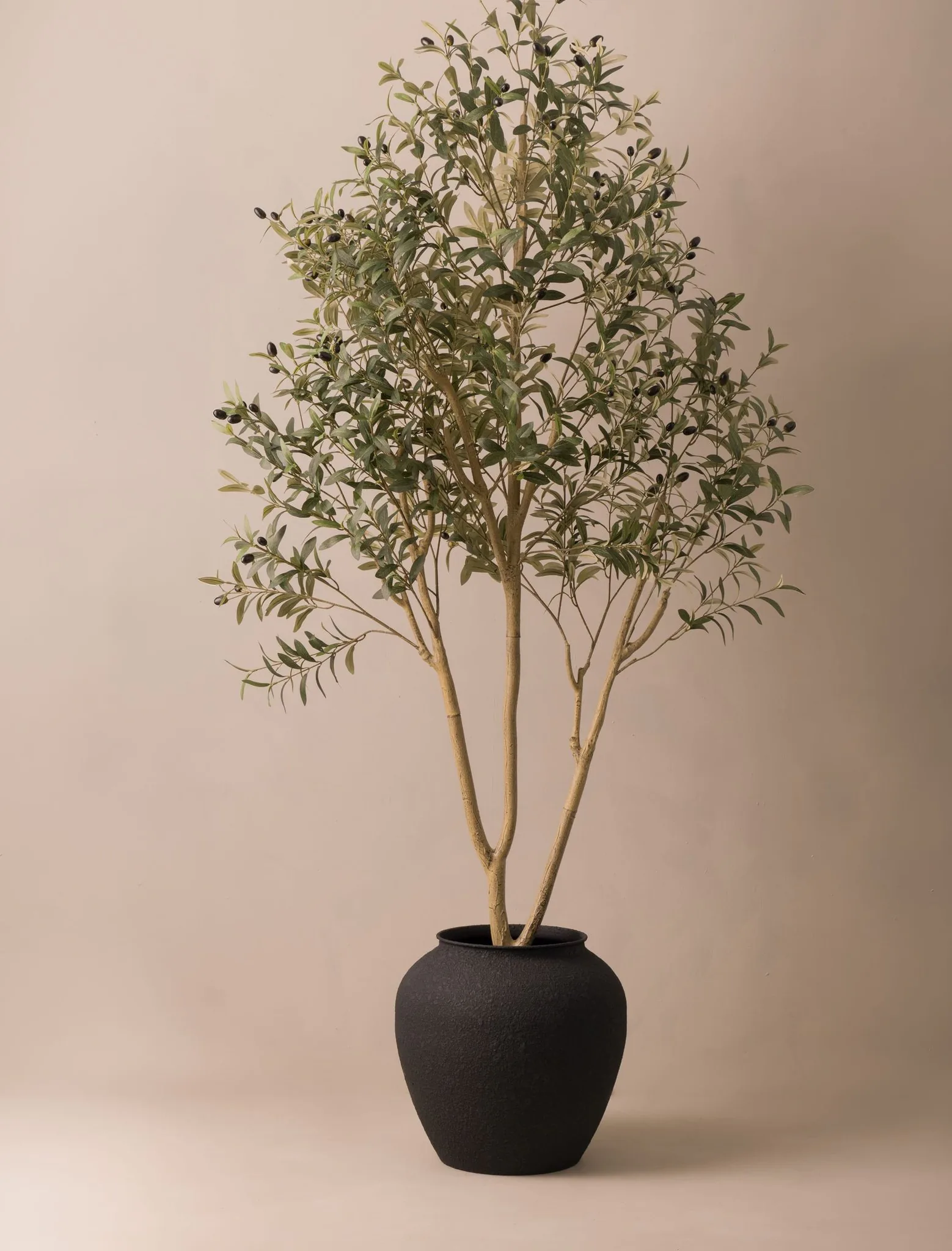 Lifelike Black Olive Tree Artificial Plant, 79 Inch Faux Greenery for Indoor or Outdoor, UV Resistant, Maintenance Free