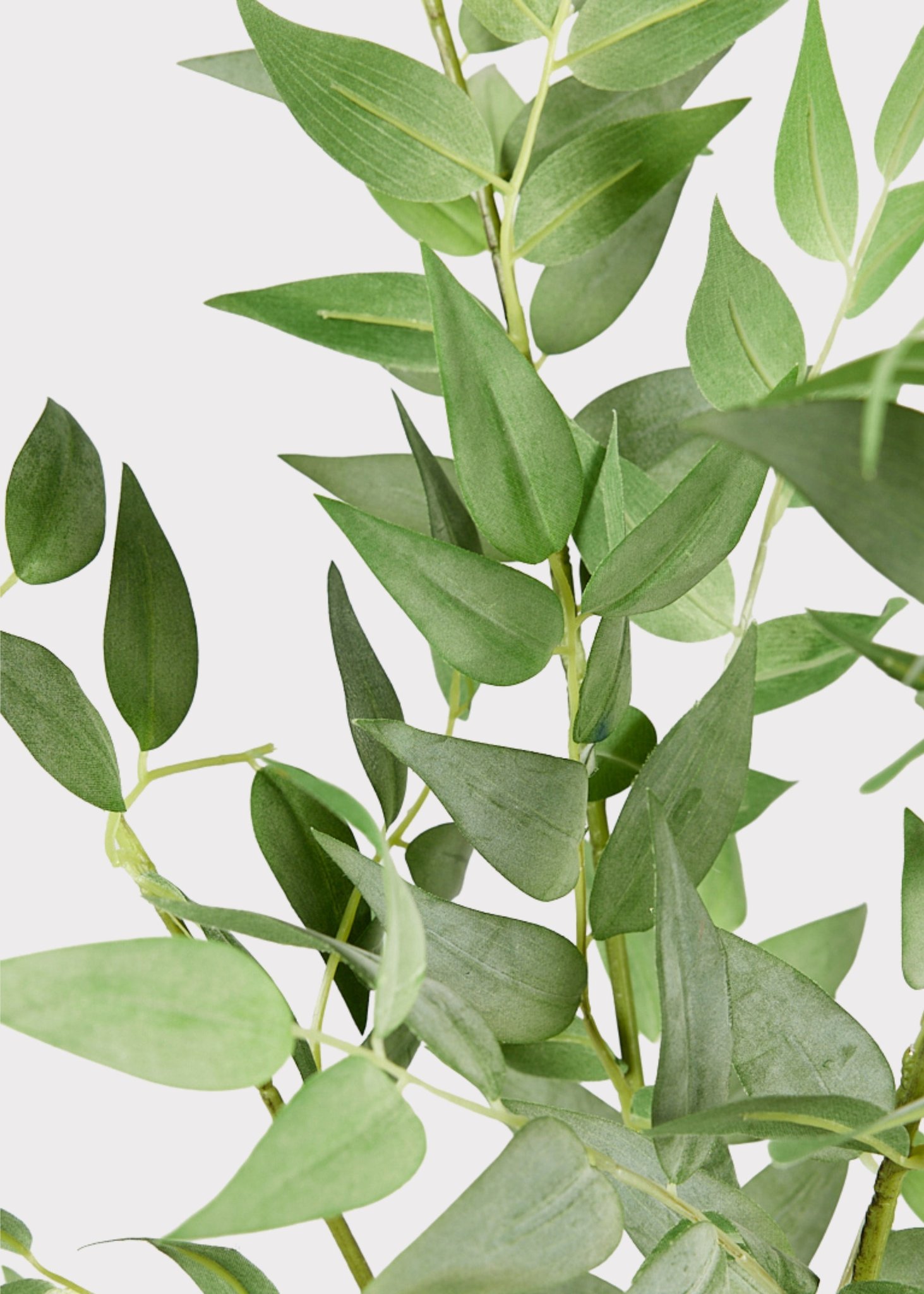 Lifelike Green Grey Ruscus Faux Floral Stems, 46" Artificial Silk Spray for Entryway, Modern Fall Decor, Maintenance Free with Vase