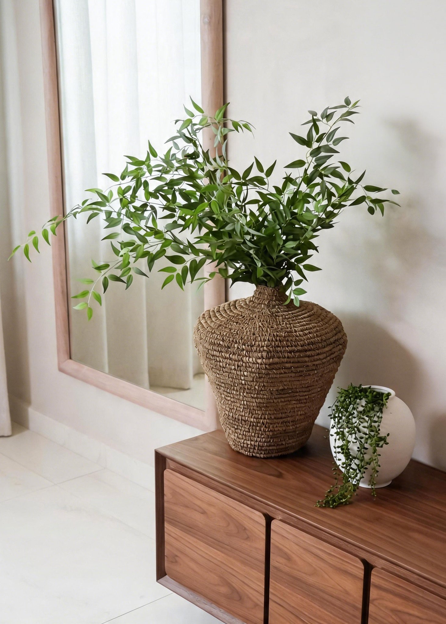 Real Touch String of Pearls Succulent Artificial Potted Plant, Green 17", for Living Room Decor, No Watering Needed with Pot