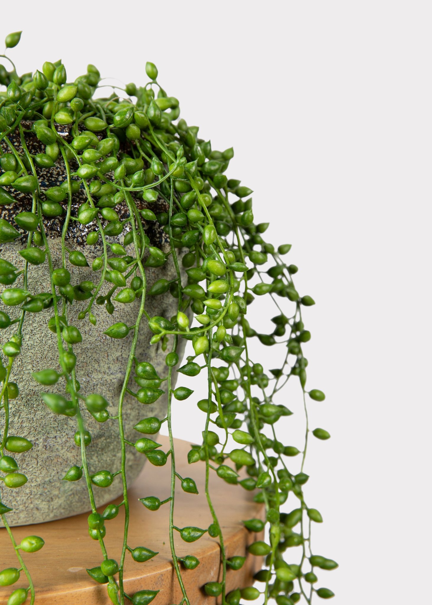 Real Touch String of Pearls Succulent Artificial Potted Plant, Green 17", for Living Room Decor, No Watering Needed with Pot