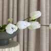 Lifelike White and Green Tulip Faux Flower Arrangement, 22 Inch Silk Floral for Living Room, Modern Spring Decor, No Watering Needed Vase Not Included
