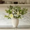 Lifelike White Poppy & Peony Faux Flower Arrangement, 21 Stems Artificial Silk Floral for Living Room Elegant Fall Decor, No Watering Needed Vase Not