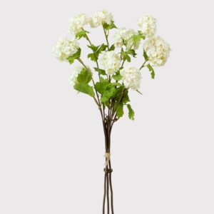 Real Touch White Hydrangea Faux Flower Arrangement, 31 Inch Silk Floral Centerpiece for Wedding Decor, No Watering Needed with Vase