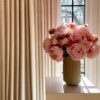 Pink Peony Faux Flower Arrangement, 21 Inch Silk Floral Centerpiece for Wedding, Elegant Decor, No Watering Needed with Vase