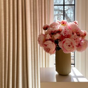 Pink Peony Faux Flower Arrangement, 21 Inch Silk Floral Centerpiece for Wedding, Elegant Decor, No Watering Needed with Vase