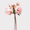 Pink Peony Faux Flower Arrangement, 21 Inch Silk Floral Centerpiece for Wedding, Elegant Decor, No Watering Needed with Vase