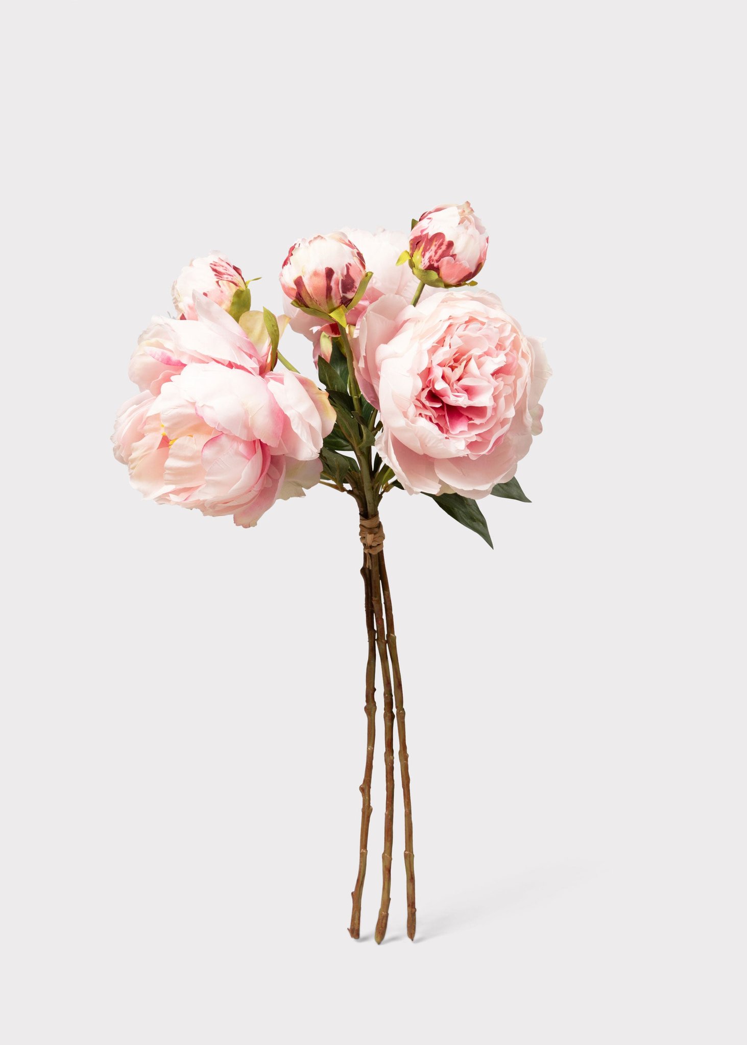 Pink Peony Faux Flower Arrangement, 21 Inch Silk Floral Centerpiece for Wedding, Elegant Decor, No Watering Needed with Vase