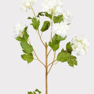 Lifelike White Hydrangea Faux Flower Arrangement, 43.5 Inch Silk Floral Centerpiece for Living Room, Modern Farmhouse Decor, No Watering Needed with