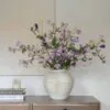 Lifelike Bell Flower & Clematis Faux Arrangement, 30 Inch Purple Silk Floral for Living Room, Spring Decor, No Watering Needed Vase Not Included