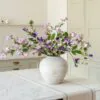Lifelike Bell Flower & Clematis Faux Arrangement, 30 Inch Purple Silk Floral for Living Room, Spring Decor, No Watering Needed Vase Not Included