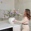 Lifelike Bell Flower & Clematis Faux Arrangement, 30 Inch Purple Silk Floral for Living Room, Spring Decor, No Watering Needed Vase Not Included