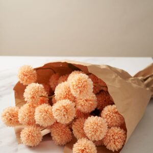 Real Touch Chrysanthemum Faux Flower Arrangement, Orange, 10 Stems (50 Heads), for Living Room Fall Decor, No Watering Needed Vase Not Included
