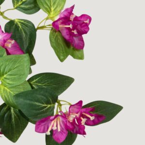 UV Treated Outdoor Faux Bougainvillea Hanging Bush, 25 Inch Green Fuchsia Artificial Plant for Living Room, Farmhouse Decor, No Watering Needed with