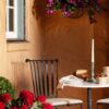 UV Treated Outdoor Faux Bougainvillea Hanging Bush, 25 Inch Green Fuchsia Artificial Plant for Living Room, Farmhouse Decor, No Watering Needed with
