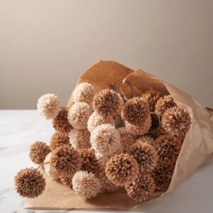 Real Touch Chrysanthemum Faux Flower Arrangement, 10 Stems Cream & Brown, Boho Assorted for Living Room, Fall Decor, No Watering Needed Vase Not