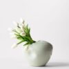 Real Touch White Tulip Faux Flower Arrangement, 12 Blooms Artificial Flowers for Living Room Spring Decor, No Watering Needed with Vase