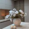 Lifelike White Peony Faux Flower Arrangement, 8 Stems Artificial Flowers for Living Room Elegant Decor, No Watering Needed Vase Not Included