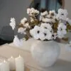 Lifelike White Peony Faux Flower Arrangement, 8 Stems Artificial Flowers for Living Room Elegant Decor, No Watering Needed Vase Not Included