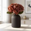 Dusky Pink Hydrangea Faux Flower Arrangement, 4 Stems Artificial Flowers for Living Room, Fall Decor, No Watering Needed Vase Not Included