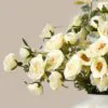 Lifelike Ivory Rose Faux Flower Arrangement, 28 Inch Silk Floral Centerpiece for Living Room, Elegant Home Decor, No Watering Needed Vase Not Included