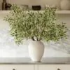 Lifelike Ficus Anastasia Branches, 2 Artificial Greenery for Living Room, Modern Decor, No Watering Needed Vase Not Included