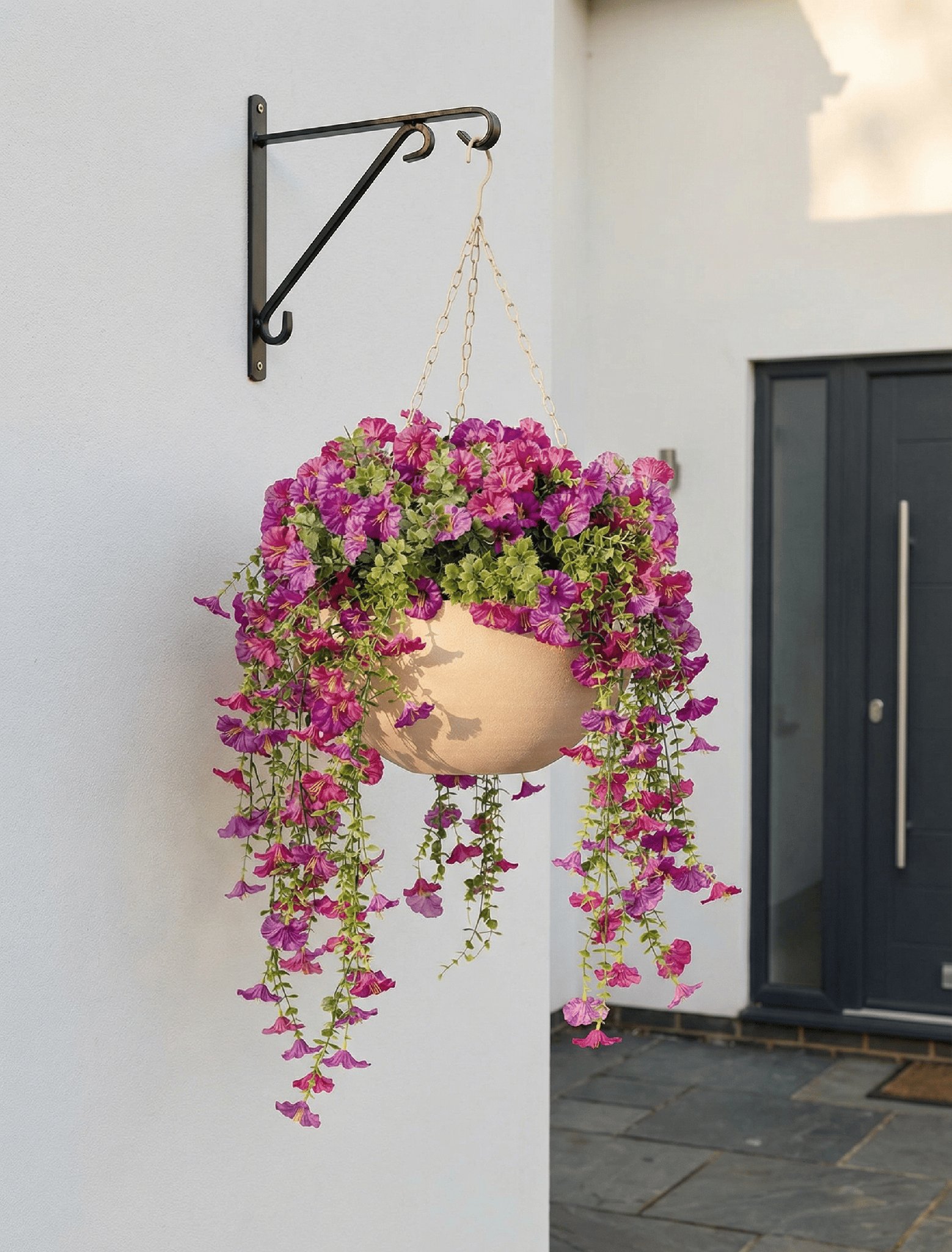 Outdoor Hanging Petunia Basket - Purple