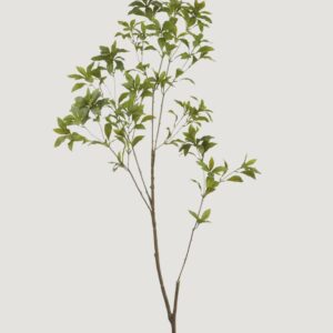 Lifelike Green Japonica Faux Floral Stems, 59" Artificial Silk Branch for Living Room, Rustic Home Decor, No Watering Needed with Vase
