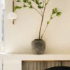Lifelike Green Japonica Faux Floral Stems, 59" Artificial Silk Branch for Living Room, Rustic Home Decor, No Watering Needed with Vase
