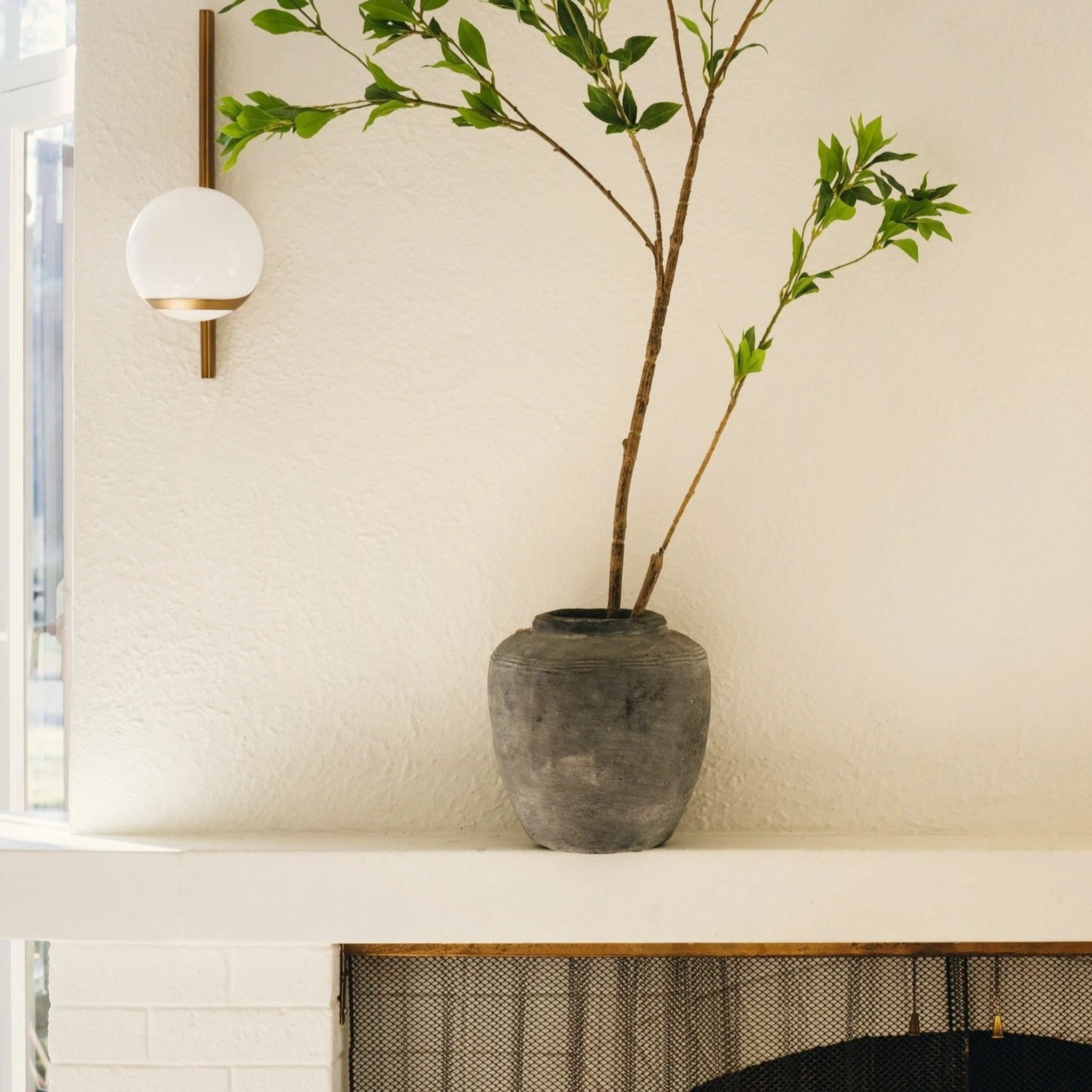 Lifelike Green Japonica Faux Floral Stems, 59" Artificial Silk Branch for Living Room, Rustic Home Decor, No Watering Needed with Vase