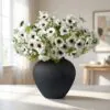 White Poppy Artificial Flowers, 26 Inch, Faux Floral Arrangement, Lifelike Silk Poppies, for Living Room, Silk Flowers, Vase Not Included