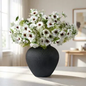 White Poppy Artificial Flowers, 26 Inch, Faux Floral Arrangement, Lifelike Silk Poppies, for Living Room, Silk Flowers, Vase Not Included