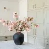 Lifelike Blush Japanese Cherry Blossom Faux Flower Arrangement, 6 Stems for Living Room Spring Decor, No Watering Needed Vase Not Included