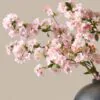 Lifelike Blush Japanese Cherry Blossom Faux Flower Arrangement, 6 Stems for Living Room Spring Decor, No Watering Needed Vase Not Included