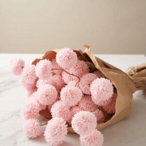 Real Touch Chrysanthemum Faux Flower Arrangement, Pink, 10 Stems, 50 Heads, for Living Room Spring Decor, No Watering Needed Vase Not Included