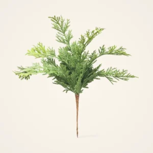 Real Touch Cedar Pine Faux Flower Arrangement, 10 Inch Artificial Greenery for Christmas Centerpiece, No Watering Needed