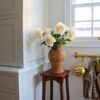 Real Touch Beige Duchess Rose Faux Flower Arrangement, 20 Inch Silk Floral for Living Room, Minimalist Decor, No Watering Needed