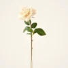 Real Touch Beige Duchess Rose Faux Flower Arrangement, 20 Inch Silk Floral for Living Room, Minimalist Decor, No Watering Needed