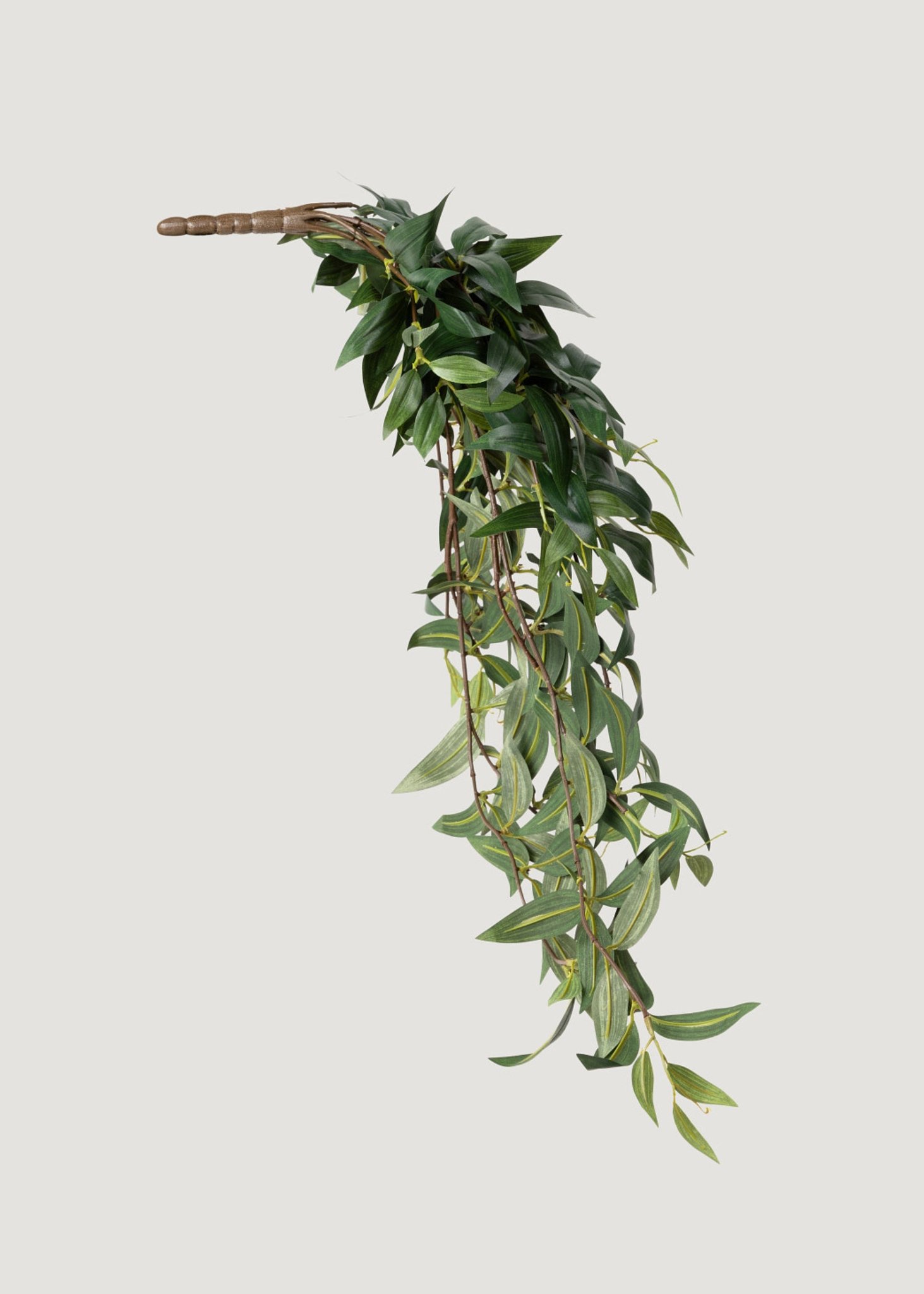 Realistic Green Ruscus Leaf Hanging Bush, 31 Inch Artificial Faux Greenery for Living Room Rustic Decor, Maintenance Free Indoor Plant with Vase