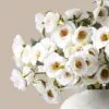 Lifelike White Rose Faux Flower Arrangement, 28 Inch Silk Floral Centerpiece for Living Room, Elegant Fall Decor, No Watering Needed Vase Not Included