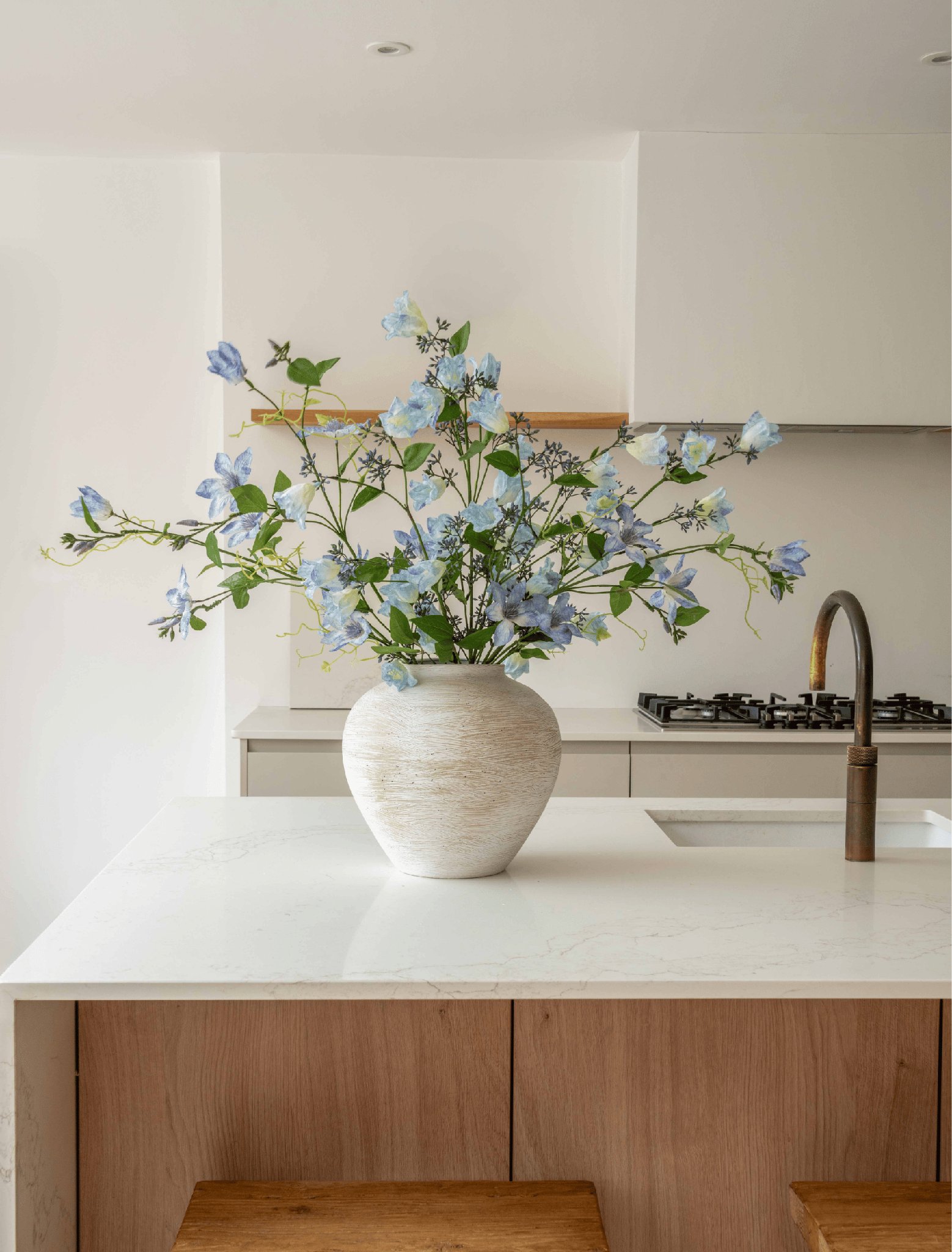 Faux Arrangement - Bell Flower & Clematis Blue