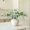 Lifelike Bell Flower & Clematis Blue Faux Arrangement, 30 Inch Silk Floral Centerpiece for Living Room, Fall Decor, No Watering Needed Vase Not