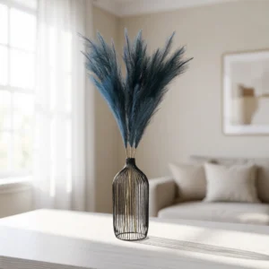 Livid Black Pampas Grass Faux Flower Arrangement, 3 Stems for Living Room, Fall Decor, No Watering Needed Vase Not Included