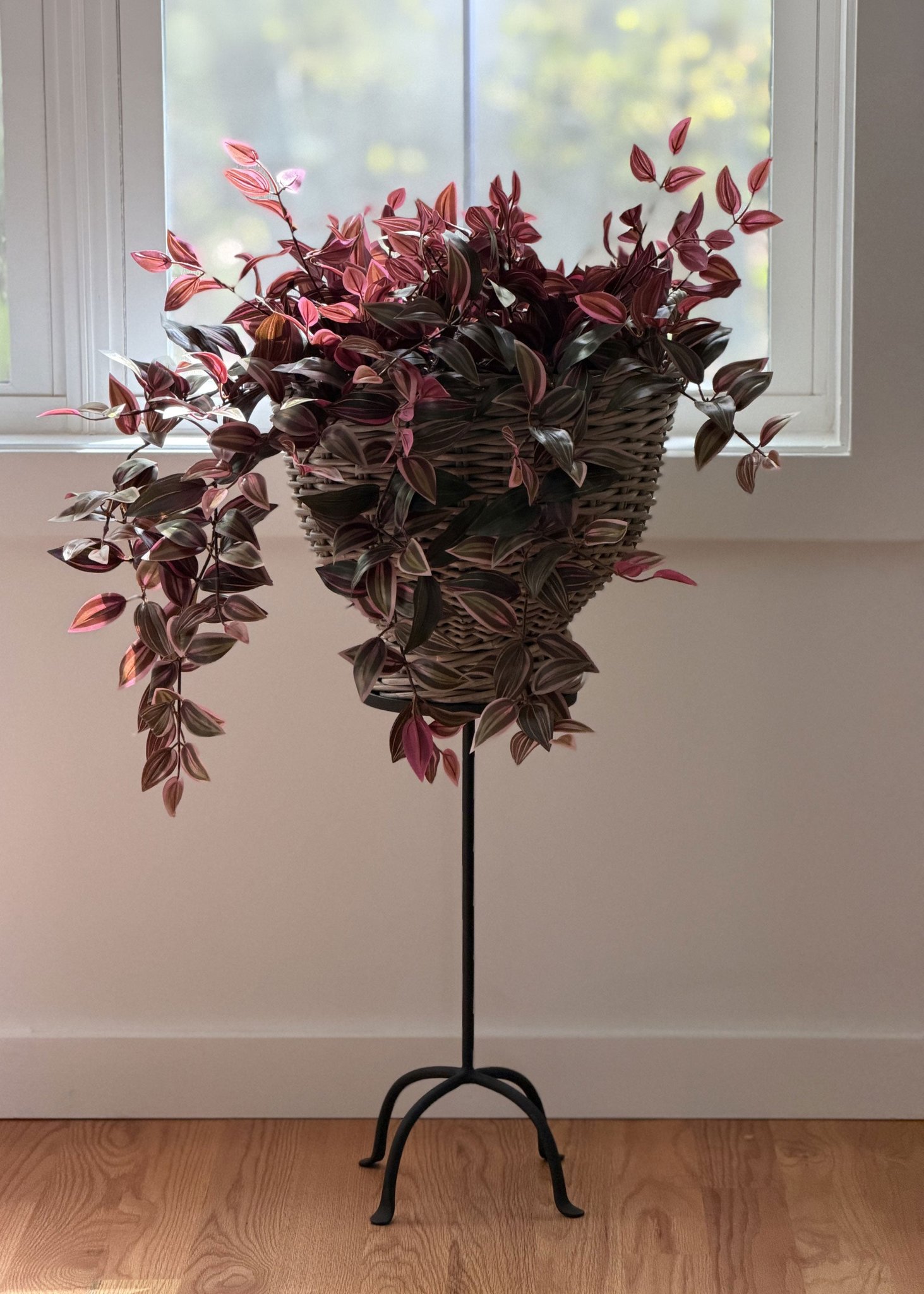 Burgundy Blush Artificial Tradescantia Hanging Plant - 30"