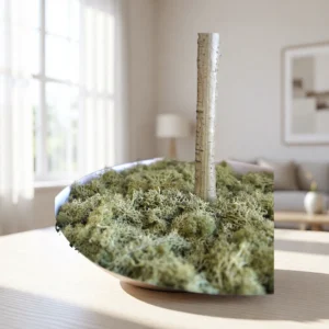 Preserved Dark Green Moss Artificial Faux Greenery for Indoor Plants, No Watering Needed, Maintenance Free, Reusable Year After