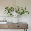 Lifelike White Tulip & Agapanthus Faux Flower Arrangement, 30 Inch Silk Floral Centerpiece for Living Room, Elegant Spring Decor, No Watering Needed