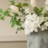 Lifelike White Tulip & Agapanthus Faux Flower Arrangement, 30 Inch Silk Floral Centerpiece for Living Room, Elegant Spring Decor, No Watering Needed