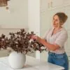 Lifelike Burgundy Faux Leaf Spray, 9 Stems Artificial Greenery for Fall Decor, No Watering Needed Vase Not Included