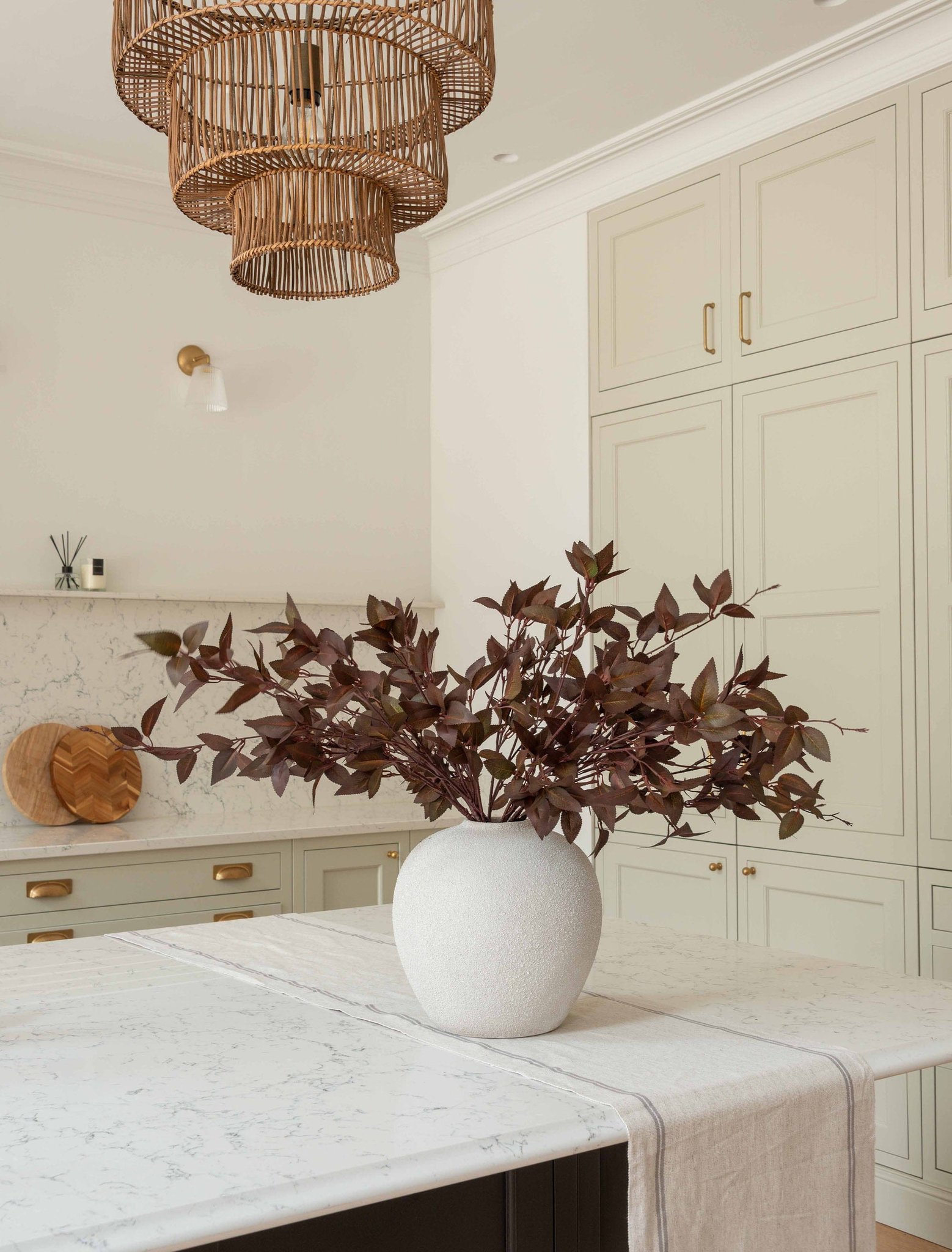 Faux Leaf Spray - Burgundy (9 Stems)